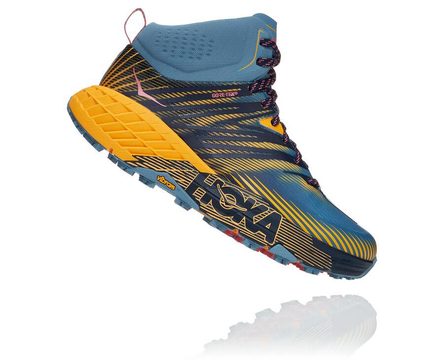 Tenis Hoka One One Trail Mujer Azules - Speedgoat Mid Gore-Tex 2 - YUJN37618